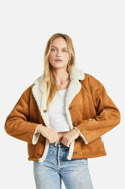 Reserve Women's Vegan Shearling Jacket - Caramel