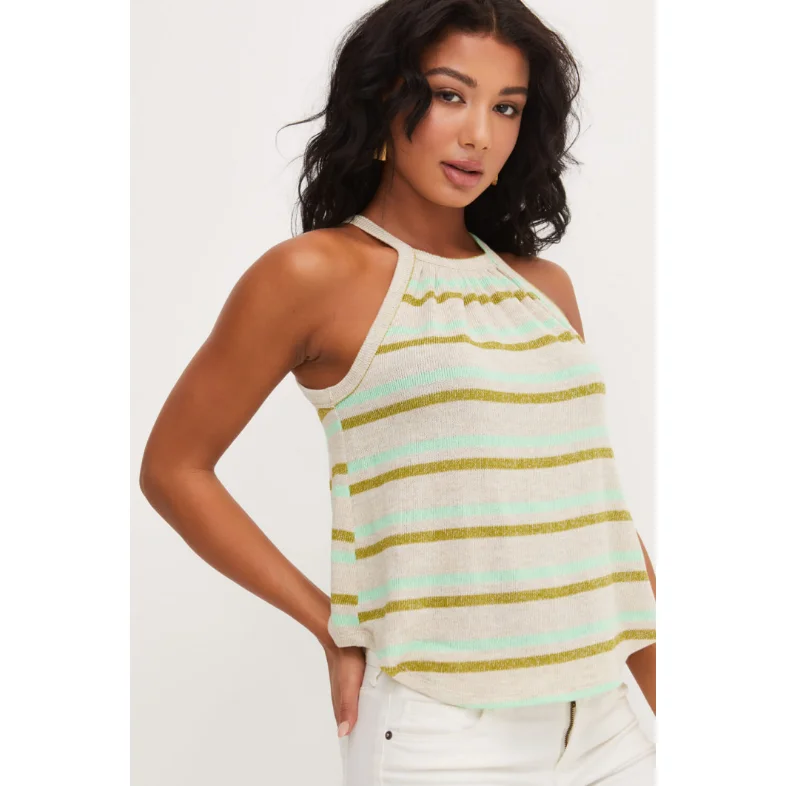 Halter Neck Striped Tank