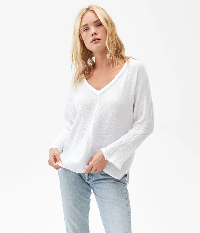 Gio V-Neck Bracelet Sleeve Top