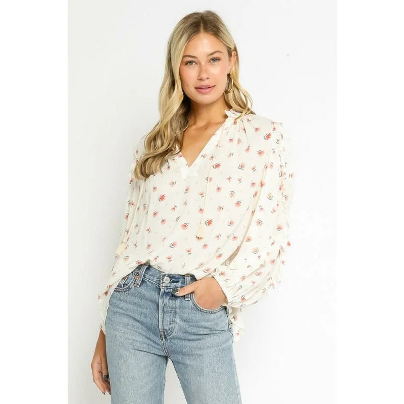 White Lily Ruffle Top