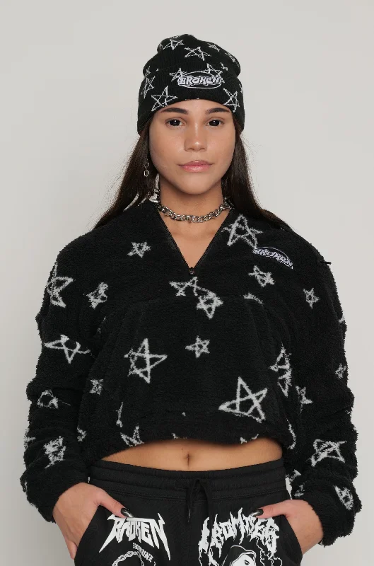 Chuck Sherpa Crop Blk/Wht