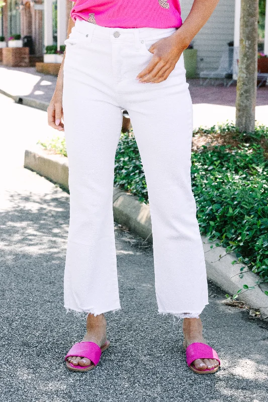 Just Black Denim: Sign Me Up Straight Leg White Denim Jeans