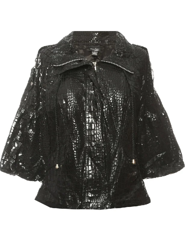 Animal Print Black Jacket - M