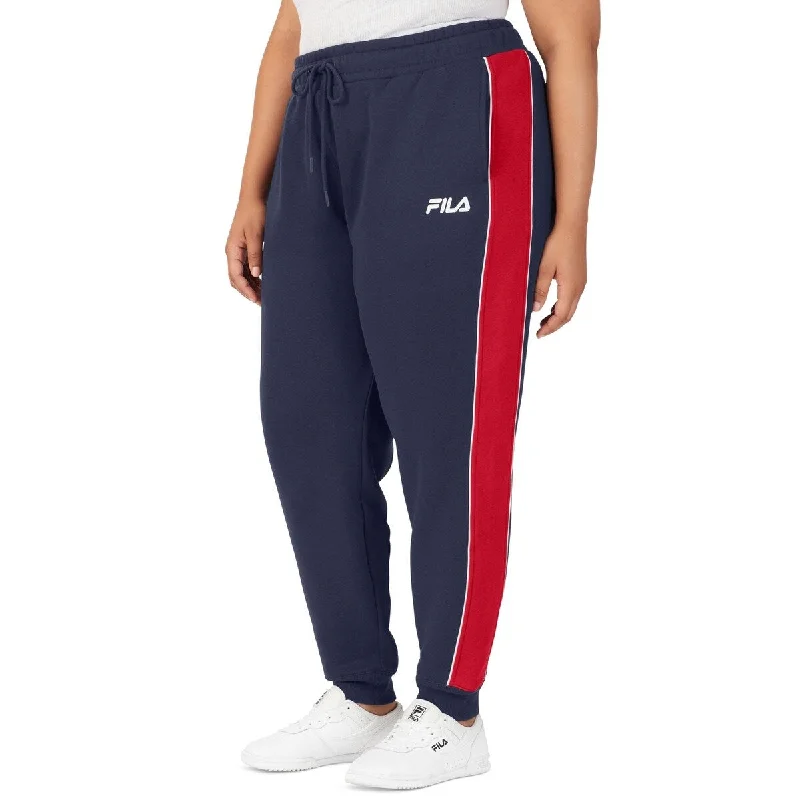 Fila Women's Vigor Mid Rise Colorblocked Fleece Joggers Blue Size 4X