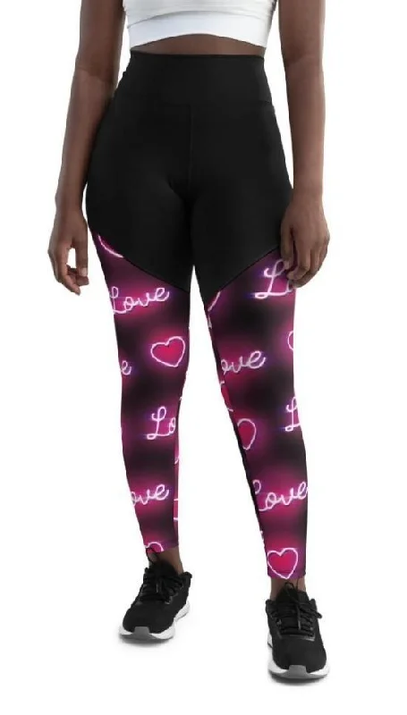 Neon Love Compression Leggings