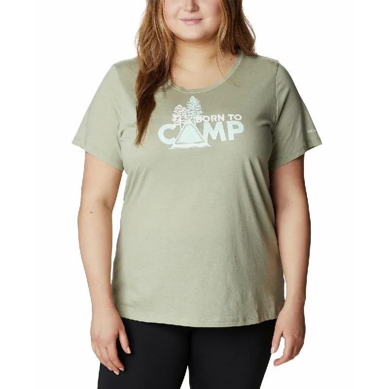 Columbia Women's Daisy Days Graphic T-Shirt Green Size 1X