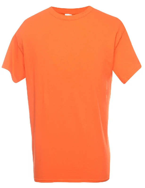 Orange Plain T-shirt - M