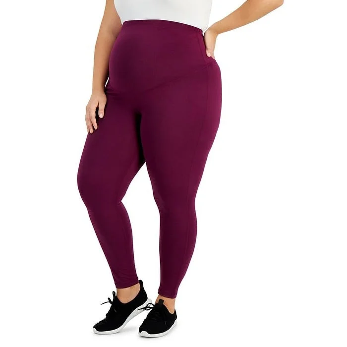 ID Ideology Women's Maternity Ankle Leggings Purple Size 2X