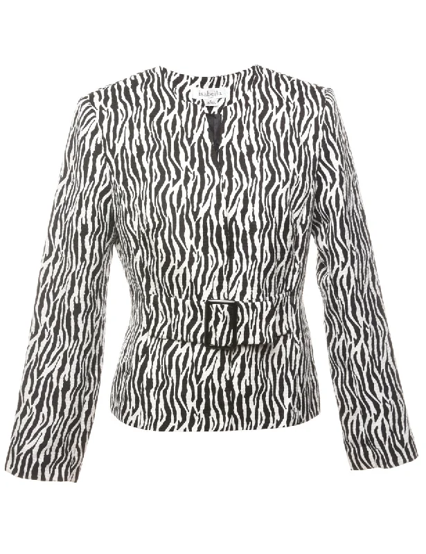 Animal Print Jacket - M