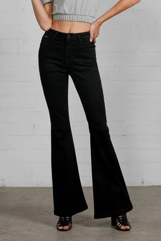 High Rise Wider Black Flare Jeans