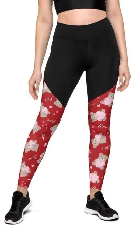 Cute Teddy Bear Compression Leggings