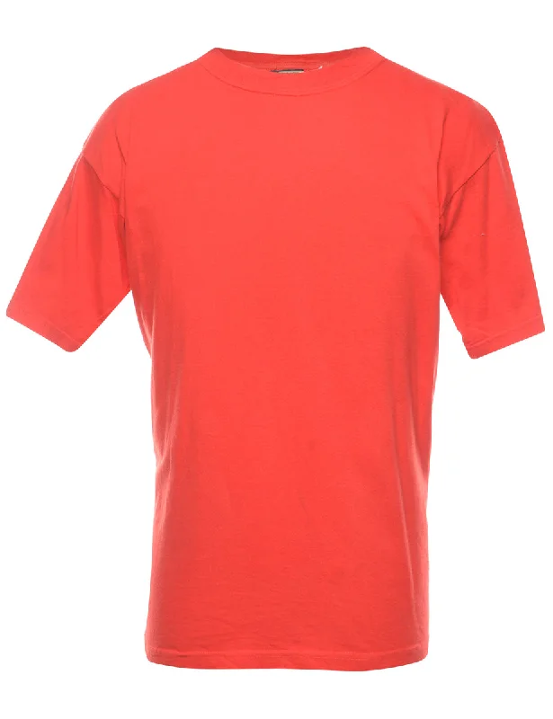 Red Plain T-shirt - L