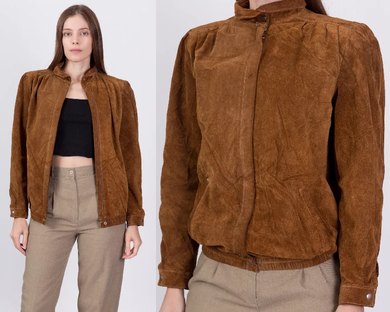 80s Brown Suede Jacket - Small