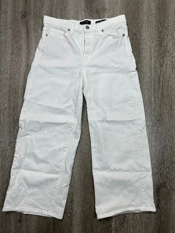 Jeans Wide Leg By Banana Republic In White Denim, Size: 4