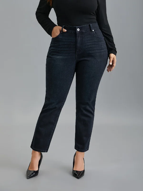 Whiskered Mid-Rise Skinny-Fit Jeans