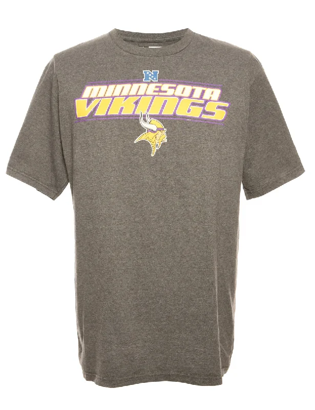 Grey Minnesota Vikings Football Sports T-shirt - M