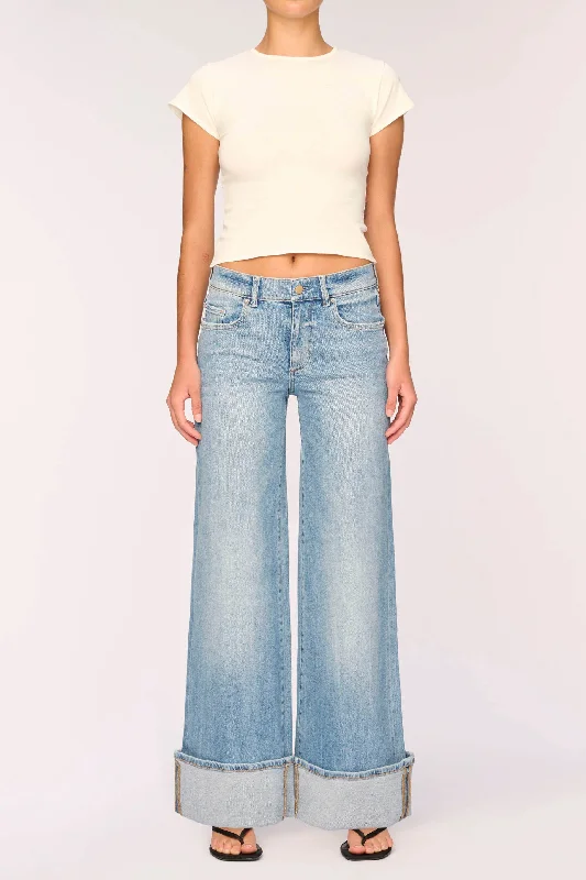 DL1961 Hepburn Wide Leg Cuffed Jeans