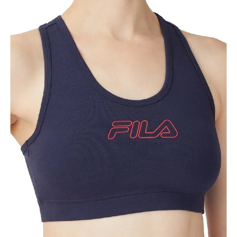 Fila Women's Bloom Logo Pullover Jersey Sports Bra Blue Size 3X