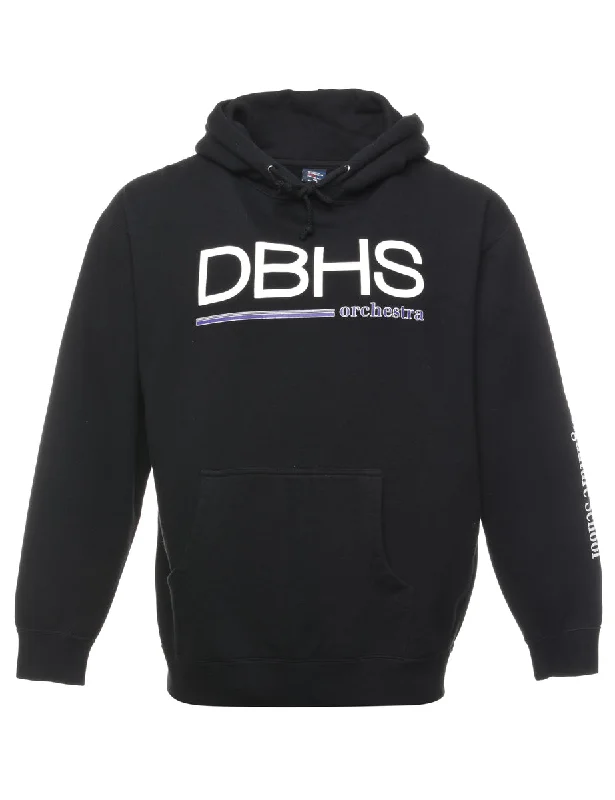 DBHS Black Printed Hooded Sweatshirt - M