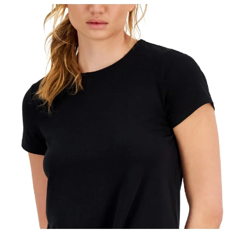 Id Ideology Women's Knot Front T-Shirt Black Size Small