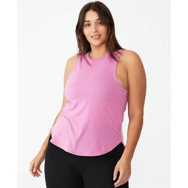 COTTON ON Women's Active Curve Hem Tank Pink