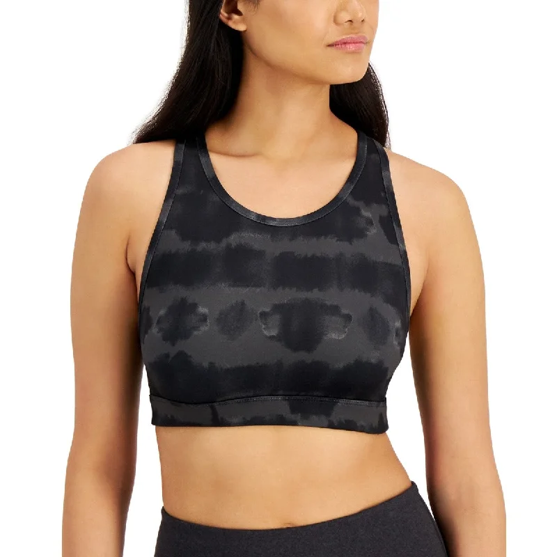 ID Ideology Women's Tie Dyed Reversible Sports Bra Black Size X-Large - XL