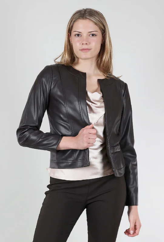 Coco Faux Leather Jacket, Brown