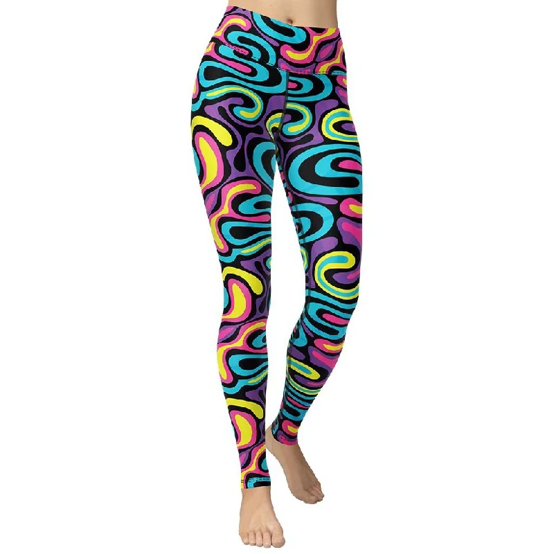 Funky Retro Print Yoga Leggings