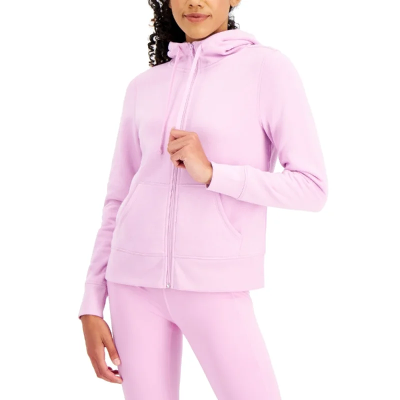 ID Ideology Women's Zip Front Fleece Hoodie Pink Size X-Small - XS