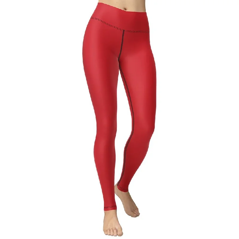 Crimson Red Yoga Leggings