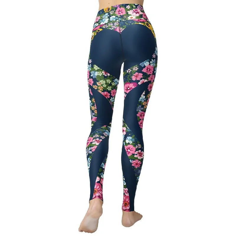 Floral Heart Shaped Yoga Leggings