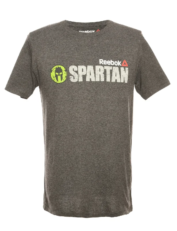 Grey Reebok Spartan Printed T-shirt - M