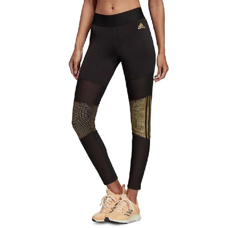 Adidas Women's Glam Colorblocked Leggings Black Size Xx-Small