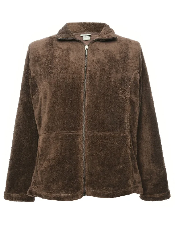 Brown Fleece Sweatshirt - L