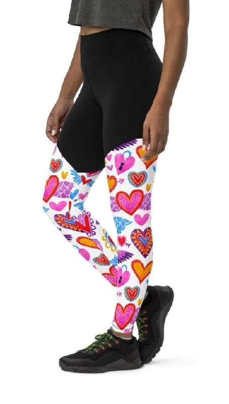 Heart Pattern Compression Leggings