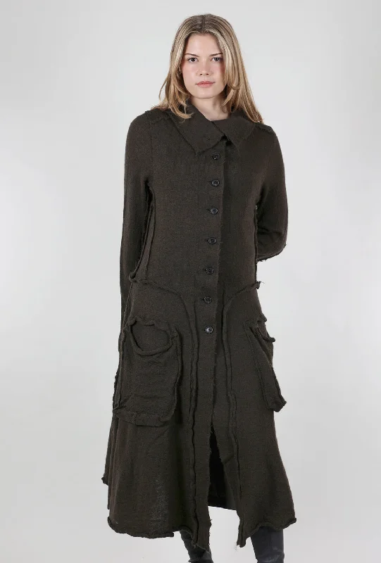 Boiled Wool Oliver Coat, Jungle