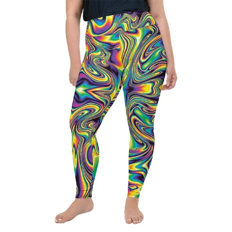 Vibrant Psychedelic Plus Size Leggings