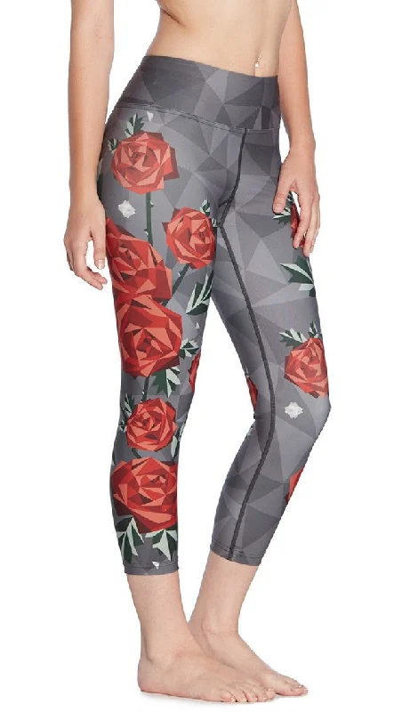 Polygon Roses - Triathlon Capri Leggings - CUSTOM ORDER