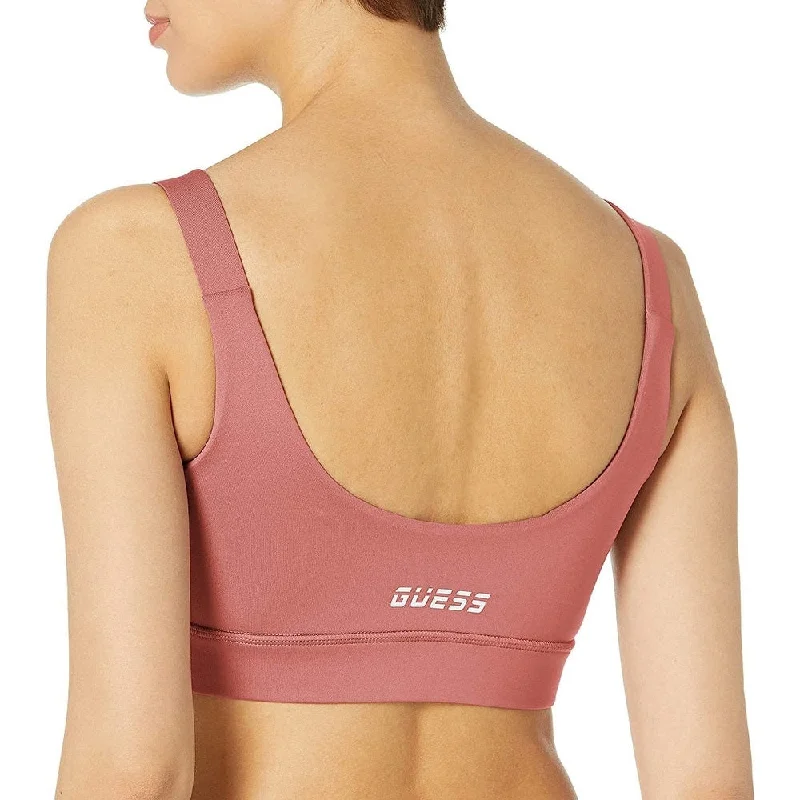 Guess Women's Lace Up Active Sports Bra Pink Size Medium