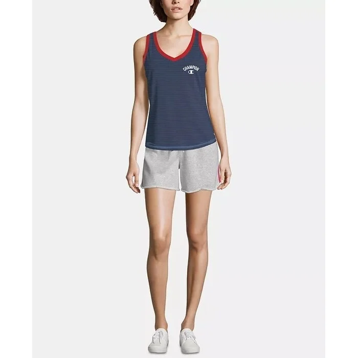 Champion Women's Heritage Cotton V-Neck Tank Top Dark Blue - XS