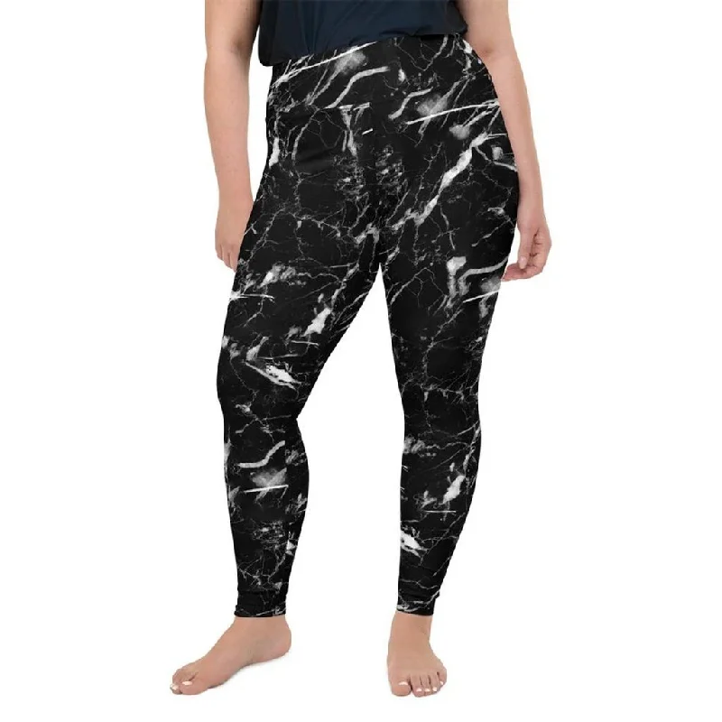 Black Marble Plus Size Leggings