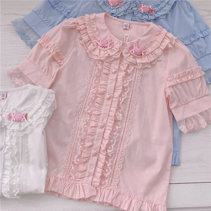 Sweet Ruffled Candy Blouse