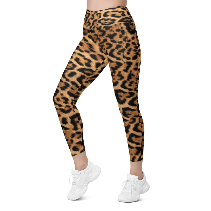 Leopard Skin Leggings with Pockets