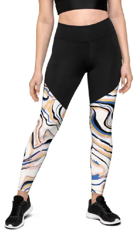 Peachy Marble Compression Leggings