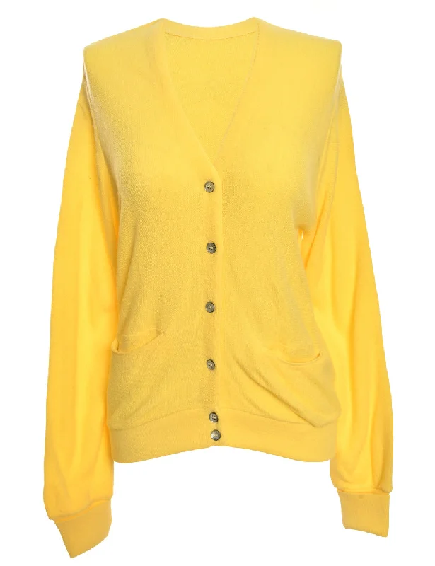 Button Front Yellow Cardigan - XXL