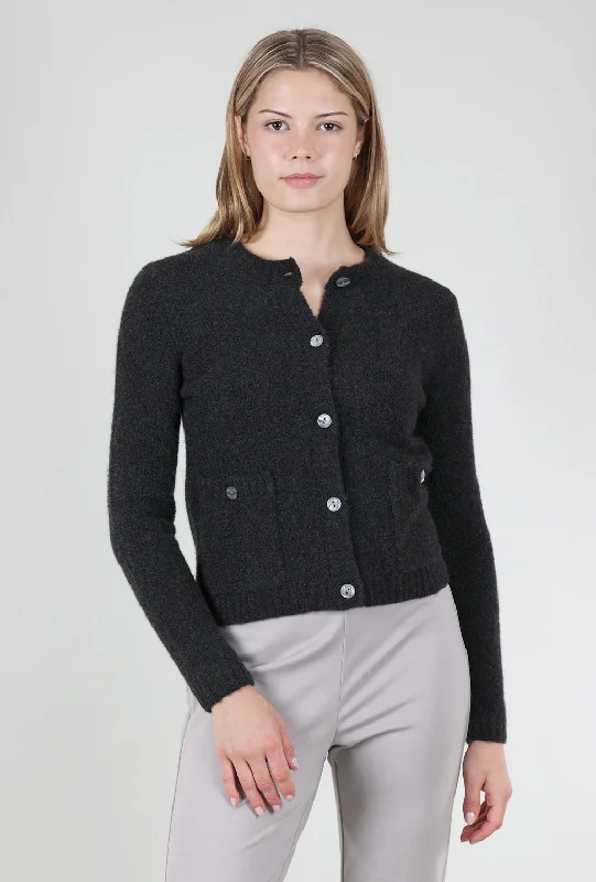 Cashmere Boucle Jacket, Wall Street Charcoal