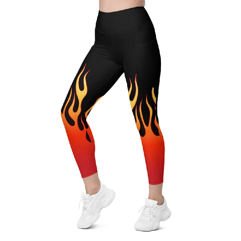 Flame Leggings with Pockets