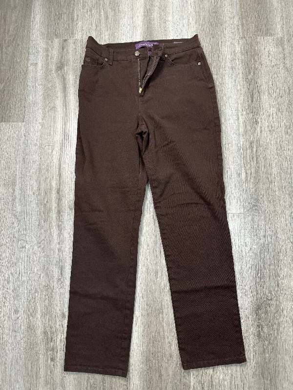 Jeans Straight By Gloria Vanderbilt In Brown Denim, Size: 10