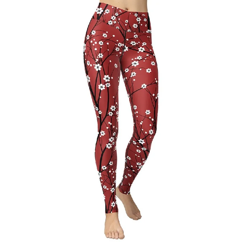 Cherry Tree Yoga Leggings