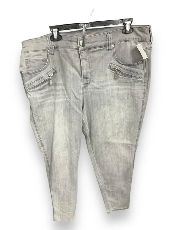 Jeans Skinny By Melissa Mccarthy In Grey Denim, Size: 20